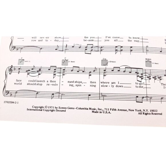 Vintage 1971 Bread If Sheet Music David Gates Screen Gems Columbia Music Elektra - Picture 3 of 4
